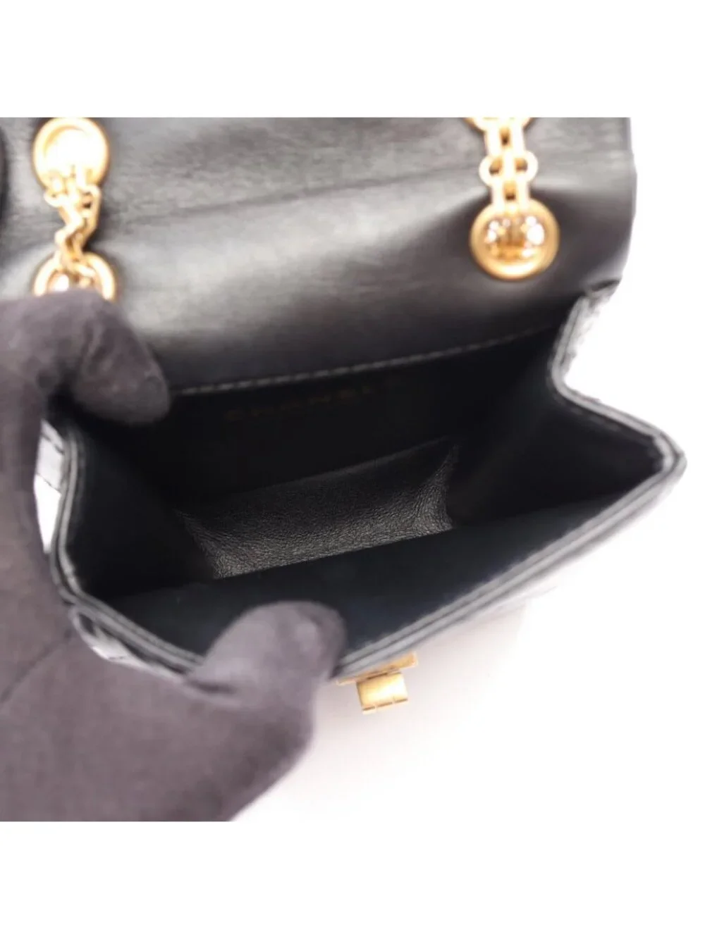 Chanel Shoulder Bag 2.55 Quilted Black Calfskin Small Chain